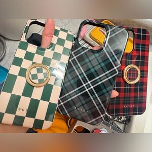Burga Checkered and Plaid Phone Cases - Green, Black, Red 15 pro max